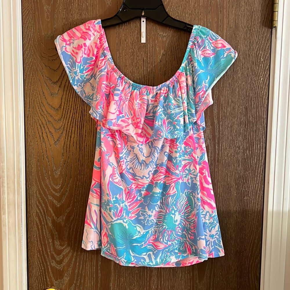 Lilly Pulitzer La Fortuna top Blue peri Size small NWT